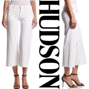 Hudson Sammi wide leg crop pants white 26 New